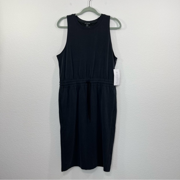Athleta NWT Seasoft Midi Elastic‎ Waist Sports Dress size Large Soft Black Black - Picture 2 of 11